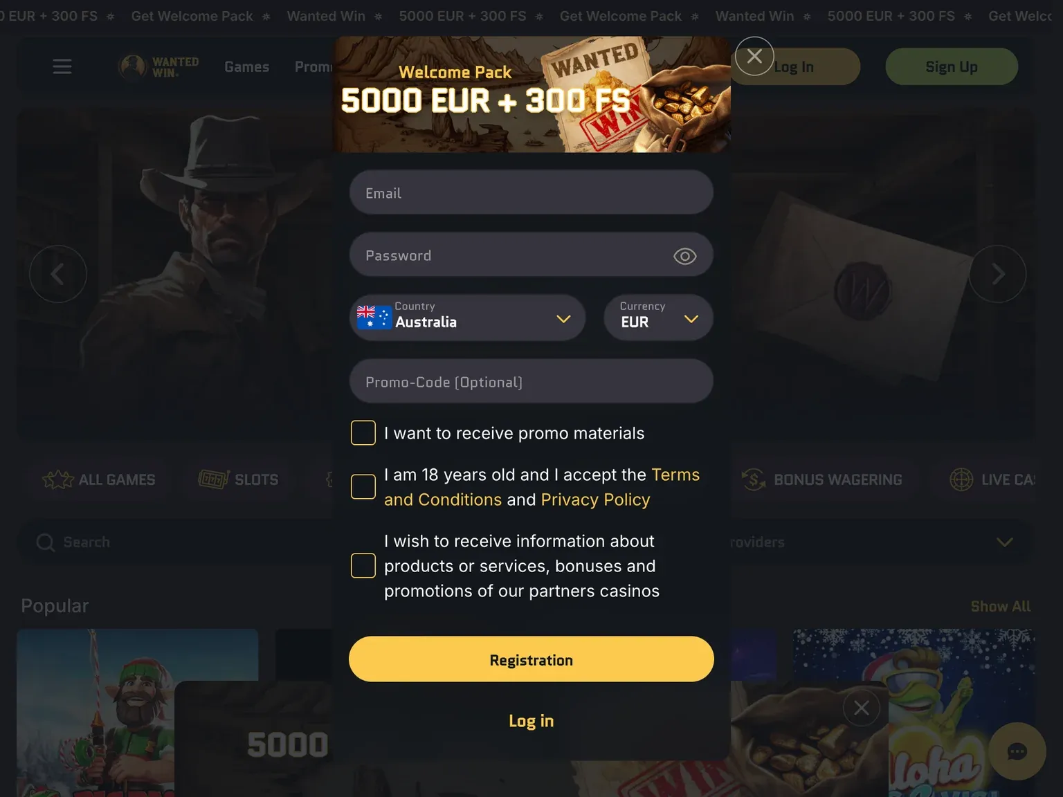 Wanted Win Casino Login